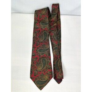Vintage Bert Pulitzer Paisley Silk Necktie Red Silk Made In USA